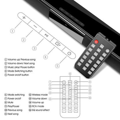 Portable Sound Bar Bluetooth Wireless Speakers