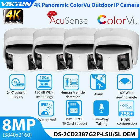 4K 8MP Ultra HD Dual Lens Outdoor POE Security Camera