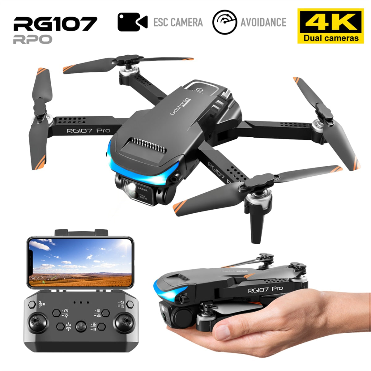 RG107 Mini Drone Obstacle Avoidance HD Drone